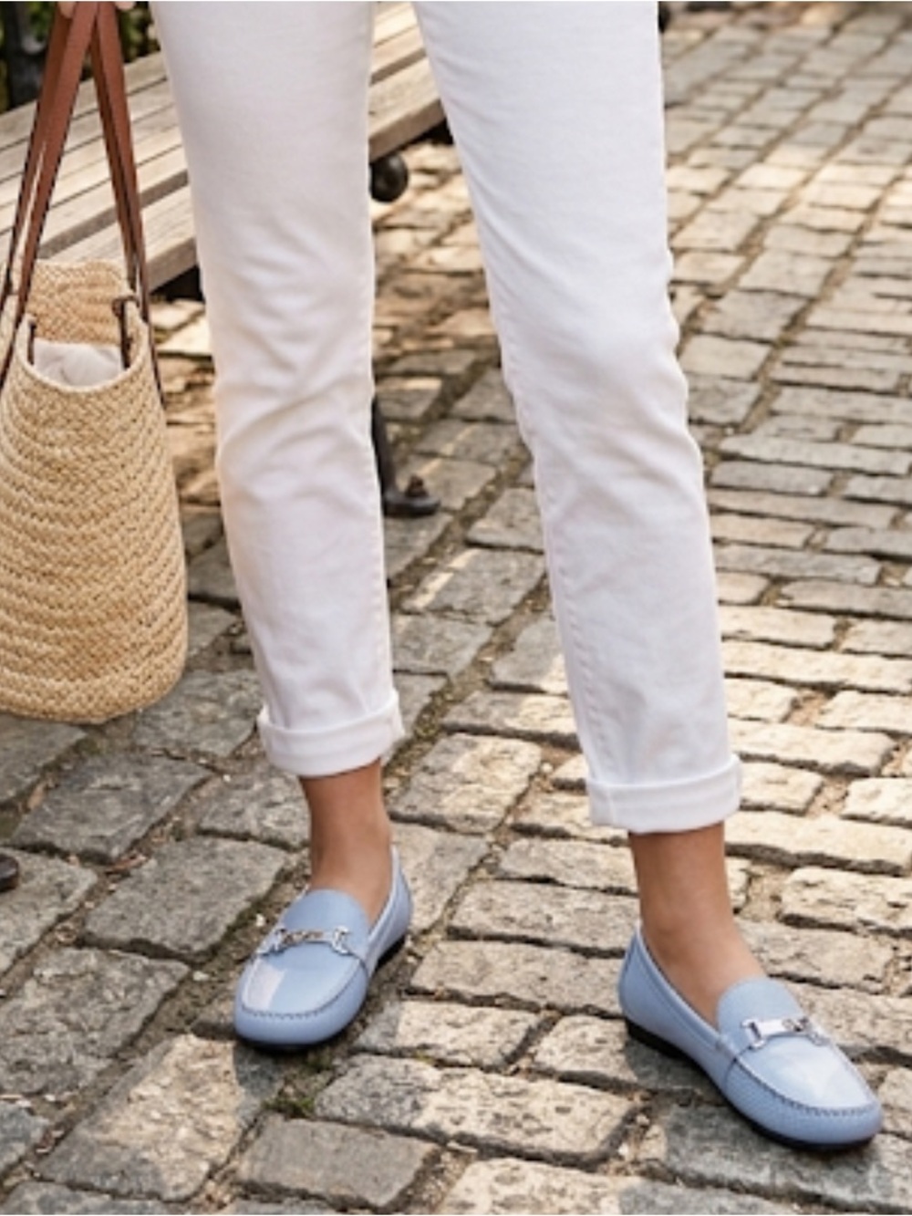 Lauren Ralph Lauren Preppy Light Blue  Leather Loafers